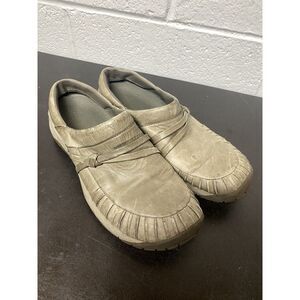 MERRELL Woman's 'Encore Pleat' Brindle Leather Comfort Shoes 9.5 Tan Ivory Cream